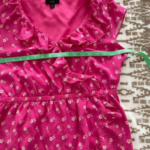 J. Crew Pink Floral Ruffle Dress - Picture 6 of 9